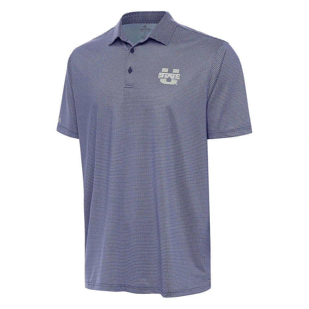 Men's Antigua Navy/White Utah State Aggies Rings Polo