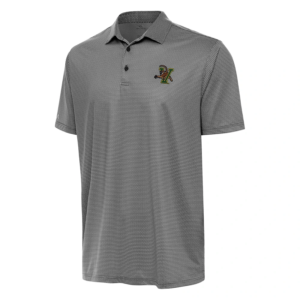 Men's Antigua Black/White Vermont Catamounts Rings Polo