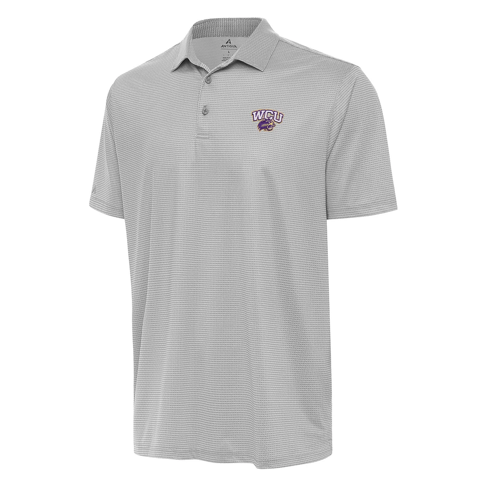 Men's Antigua Gray/White Western Carolina Catamounts Rings Polo
