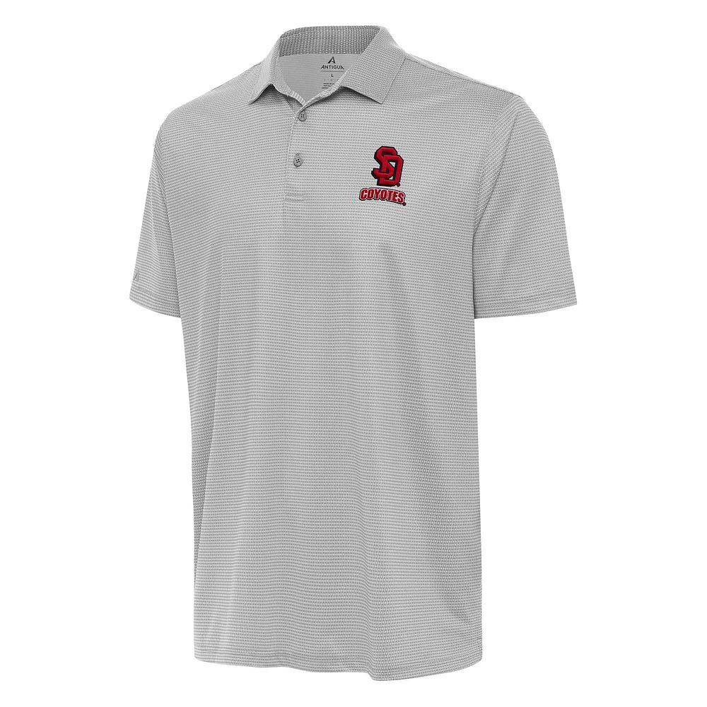 Men's Antigua Gray/White South Dakota Coyotes Rings Polo
