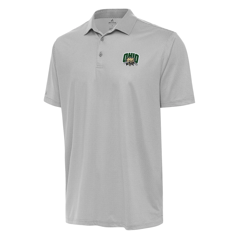 Men's Antigua Gray/White Ohio Bobcats Rings Polo
