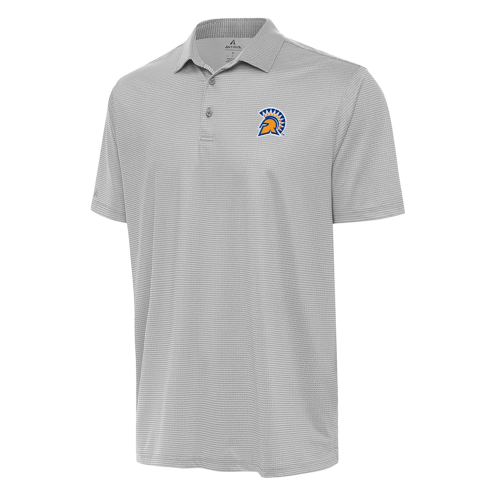 Men's Antigua Gray/White San Jose State Spartans Rings Polo