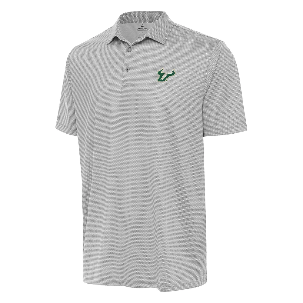 Men's Antigua Gray/White South Florida Bulls Rings Polo