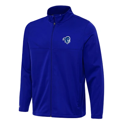 Men's Antigua Blue Seton Hall Pirates Links 2 Full-Zip Golf Jacket
