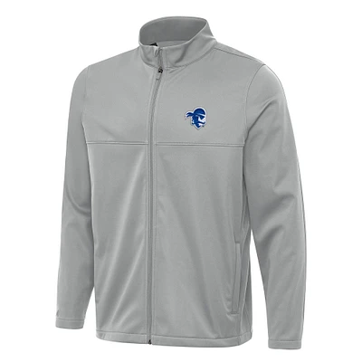 Men's Antigua Gray Seton Hall Pirates Links 2 Full-Zip Golf Jacket