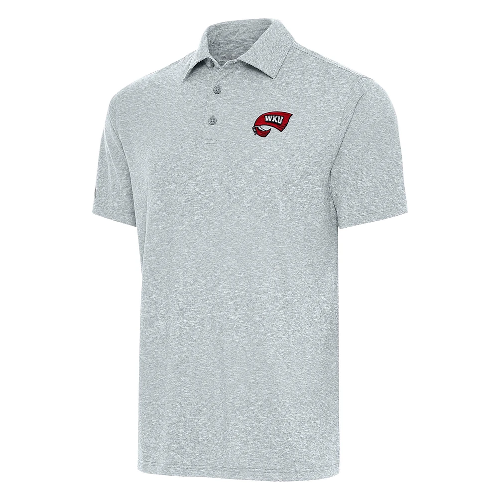 Men's Antigua Heather Gray Western Kentucky Hilltoppers Big & Tall Par 3 Polo