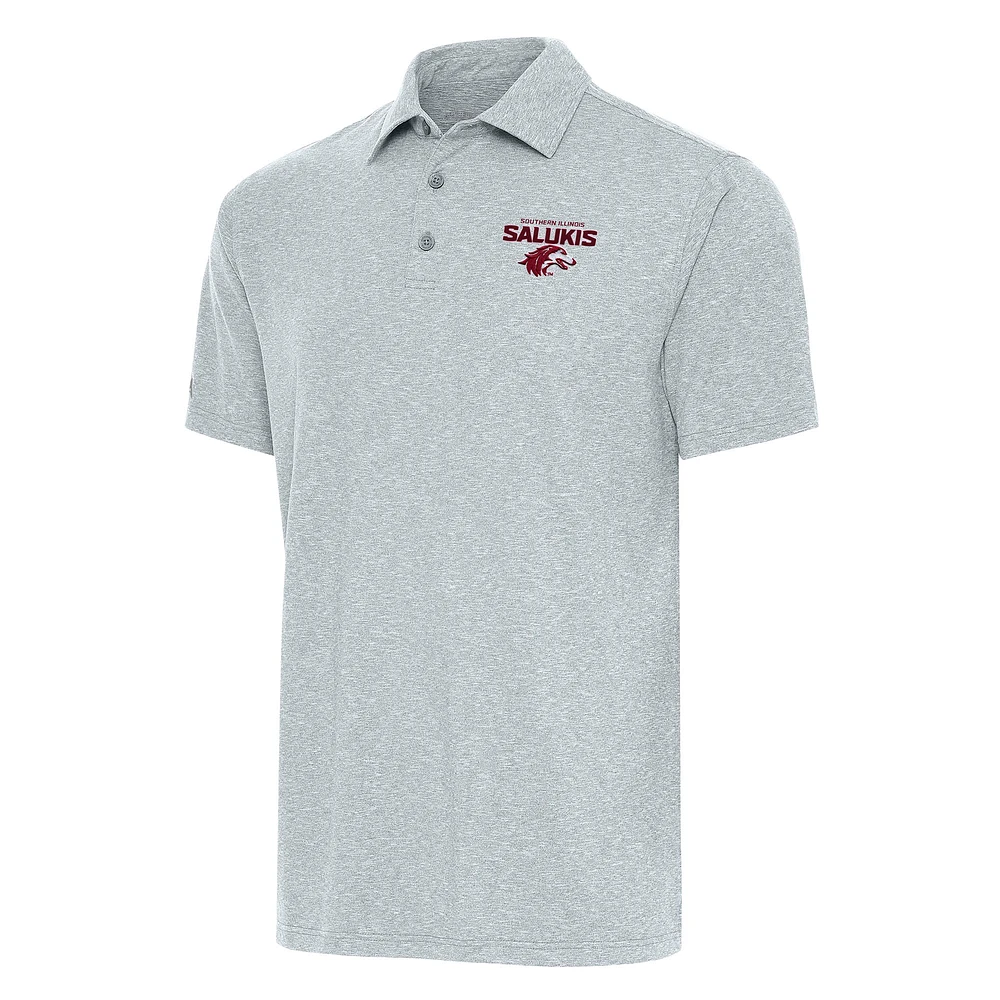 Men's Antigua Heather Gray Southern Illinois Salukis Big & Tall Par 3 Polo