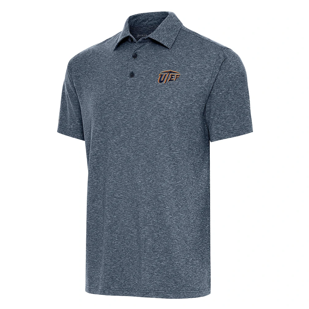 Men's Antigua Heather Navy UTEP Miners Big & Tall Par 3 Polo