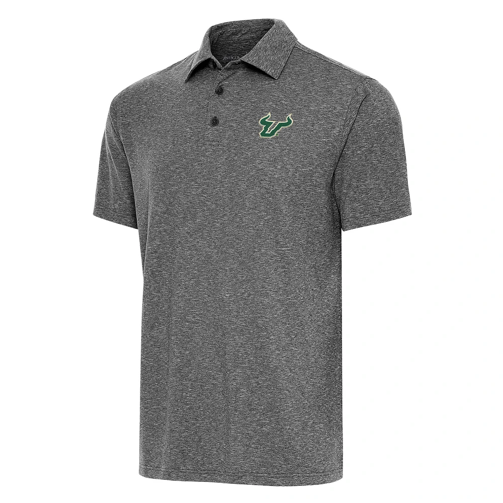Men's Antigua Heather Black South Florida Bulls Big & Tall Par 3 Polo