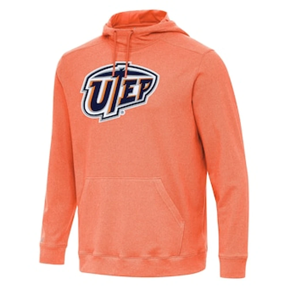 Men's Antigua Heather Orange UTEP Miners Cloud Pullover Hoodie