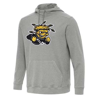 Men's Antigua Heather Gray Wichita State Shockers Cloud Pullover Hoodie