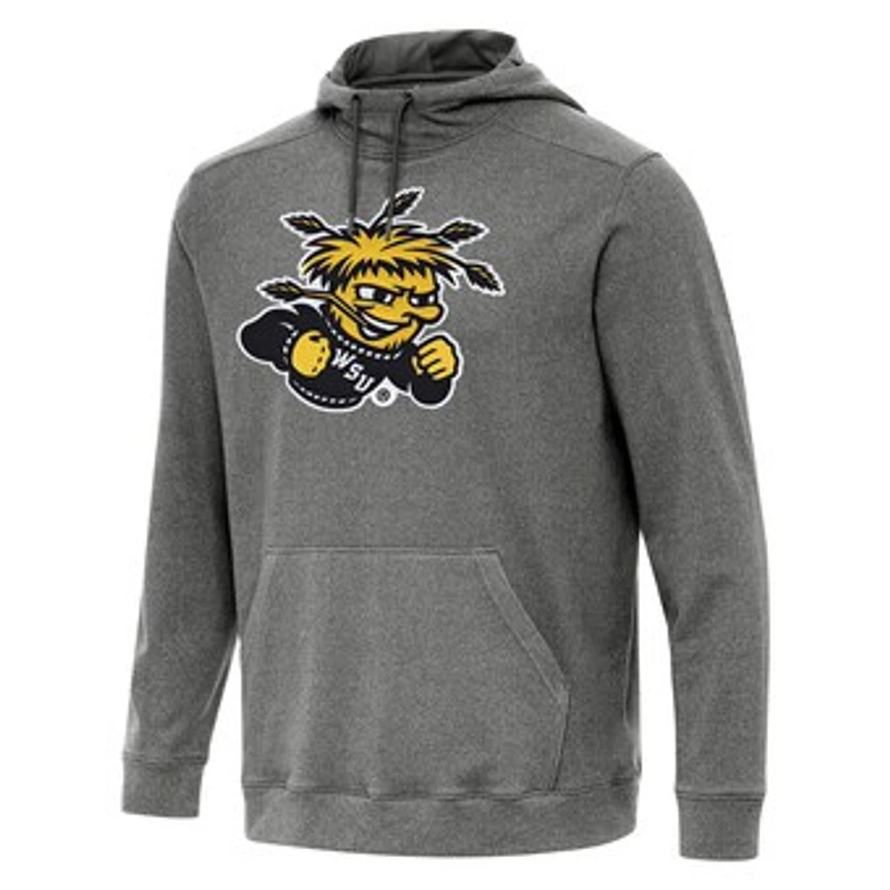 Men's Antigua Heather Charcoal Wichita State Shockers Cloud Pullover Hoodie