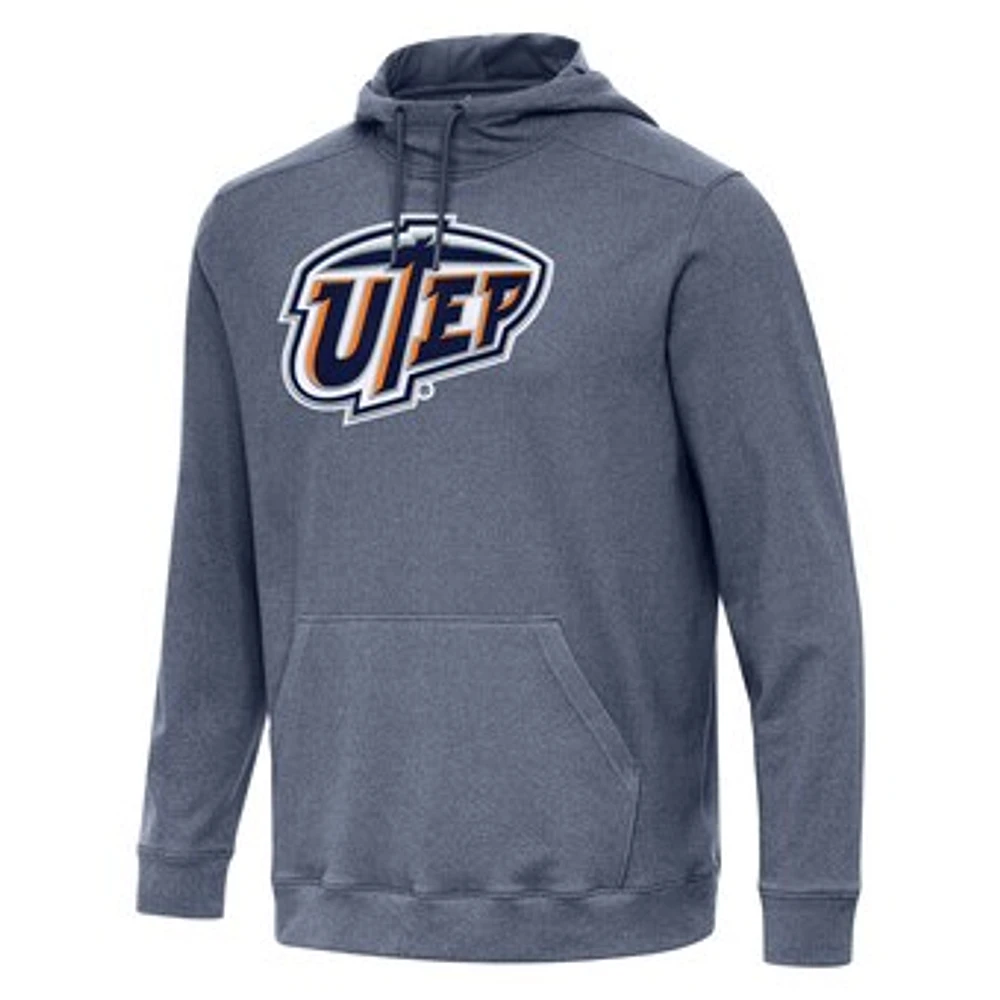 Men's Antigua Heather Navy UTEP Miners Cloud Pullover Hoodie