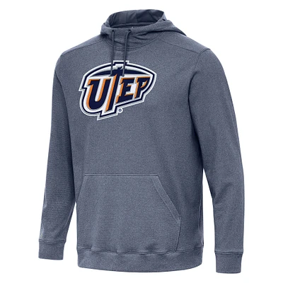 Men's Antigua Heather Navy UTEP Miners Cloud Pullover Hoodie