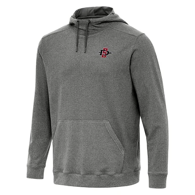 Men's Antigua Heather Charcoal San Diego State Aztecs Cloud Pullover Hoodie