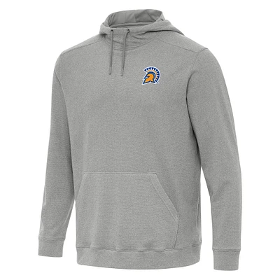 Men's Antigua Heather Gray San Jose State Spartans Cloud Pullover Hoodie