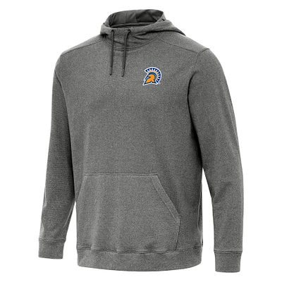 Men's Antigua Heather Charcoal San Jose State Spartans Cloud Pullover Hoodie