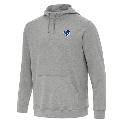 Men's Antigua Heather Gray Seton Hall Pirates Cloud Pullover Hoodie