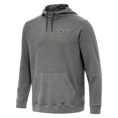 Men's Antigua Heather Charcoal South Florida Bulls Cloud Pullover Hoodie