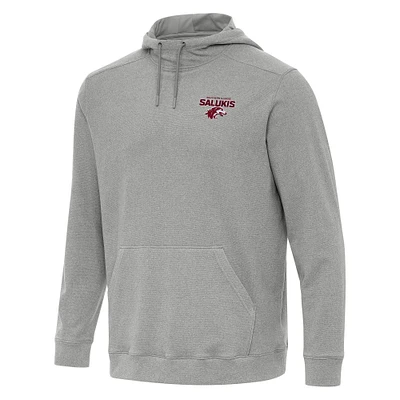Men's Antigua Heather Gray Southern Illinois Salukis Cloud Pullover Hoodie