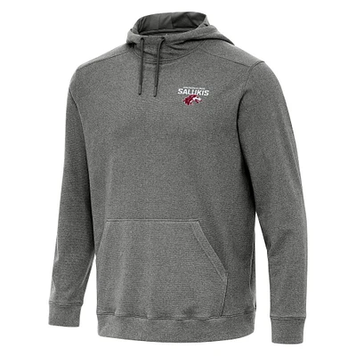 Men's Antigua Heather Charcoal Southern Illinois Salukis Cloud Pullover Hoodie
