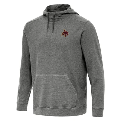Men's Antigua Heather Charcoal Texas State Bobcats Cloud Pullover Hoodie