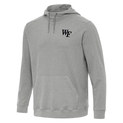 Men's Antigua Heather Gray Wake Forest Demon Deacons Cloud Pullover Hoodie