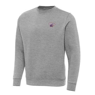 Men's Antigua Heather Gray Western Carolina Catamounts Big & Tall Victory Pullover Sweatshirt
