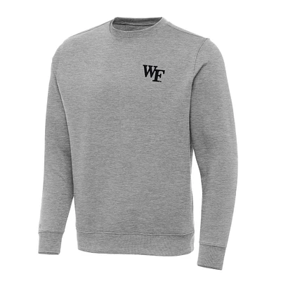 Men's Antigua Heather Gray Wake Forest Demon Deacons Big & Tall Victory Pullover Sweatshirt