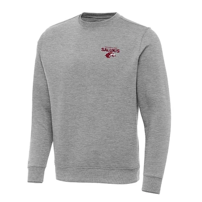 Men's Antigua Heather Gray Southern Illinois Salukis Big & Tall Victory Pullover Sweatshirt