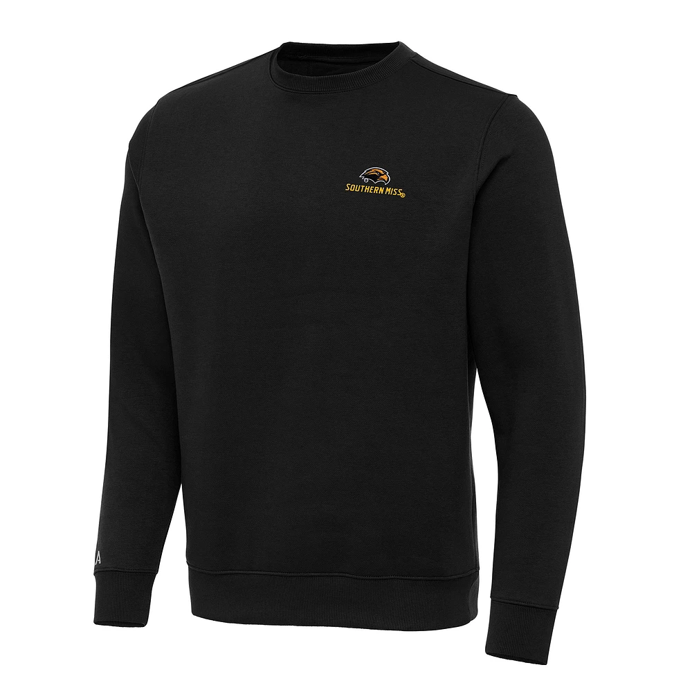 Men's Antigua Black Southern Miss Golden Eagles Big & Tall Victory Pullover Sweatshirt