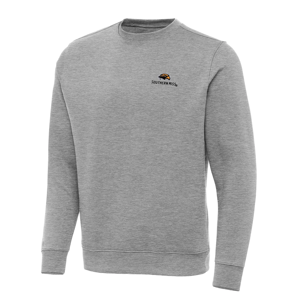 Men's Antigua Heather Gray Southern Miss Golden Eagles Big & Tall Victory Pullover Sweatshirt