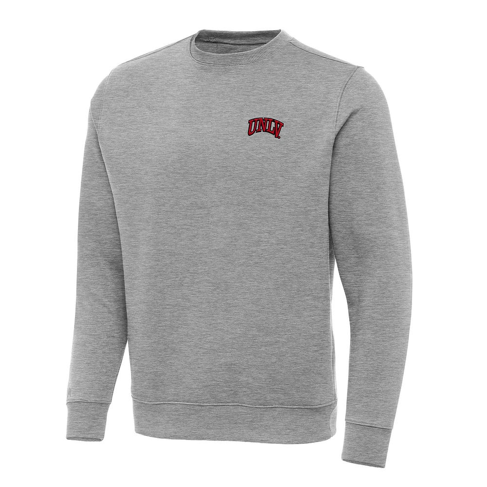 Men's Antigua Heather Gray UNLV Rebels Big & Tall Victory Pullover Sweatshirt