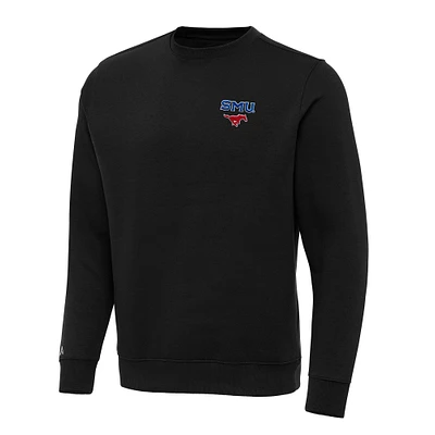 Men's Antigua Black SMU Mustangs Big & Tall Victory Pullover Sweatshirt