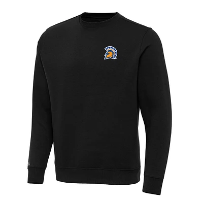 Men's Antigua Black San Jose State Spartans Big & Tall Victory Pullover Sweatshirt