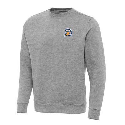 Men's Antigua Heather Gray San Jose State Spartans Big & Tall Victory Pullover Sweatshirt