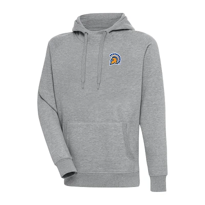 Men's Antigua Heather Gray San Jose State Spartans Big & Tall Victory Raglan Pullover Hoodie