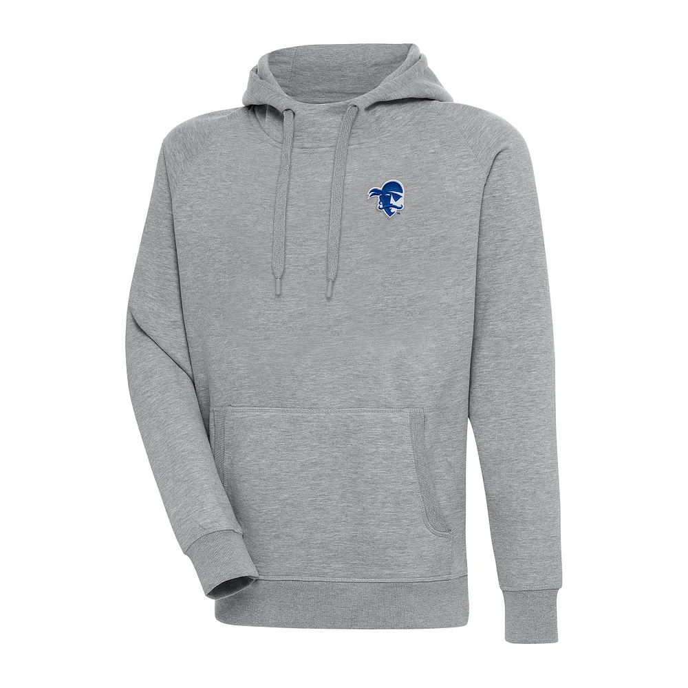 Men's Antigua Heather Gray Seton Hall Pirates Big & Tall Victory Raglan Pullover Hoodie