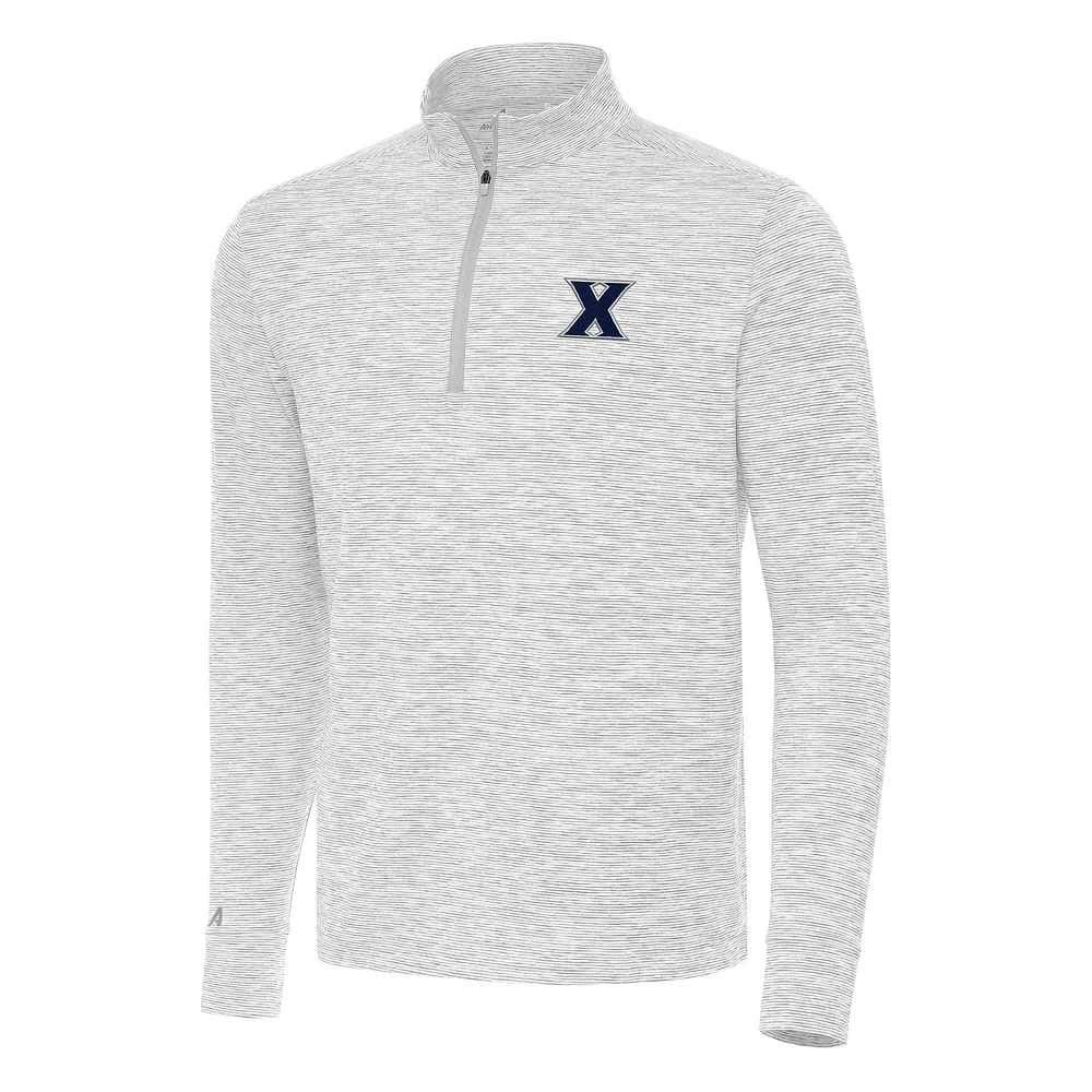 Men's Antigua Gray Xavier Musketeers Cause Quarter-Zip Top