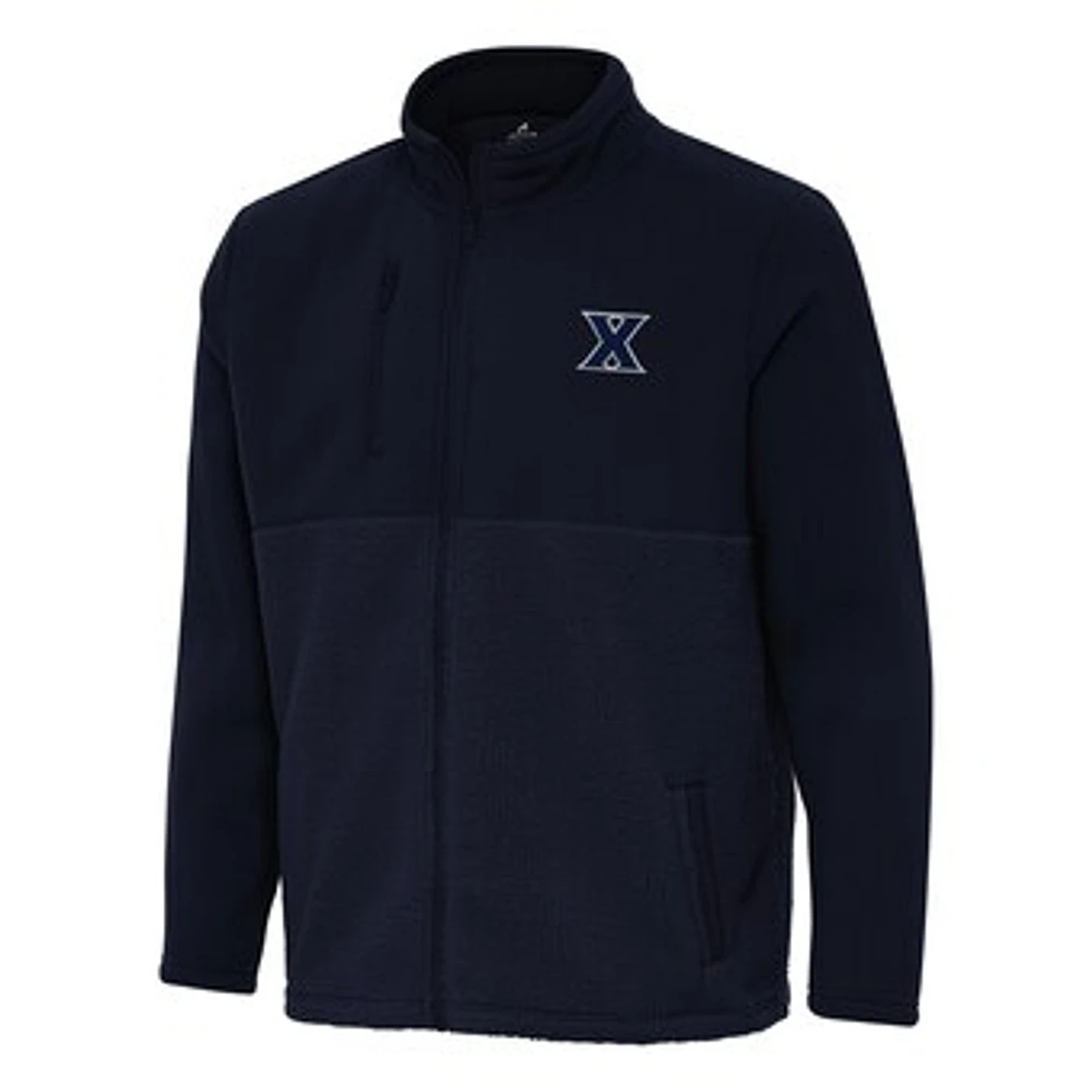 Men's Antigua Navy Xavier Musketeers Daily Fused Full-Zip Jacket