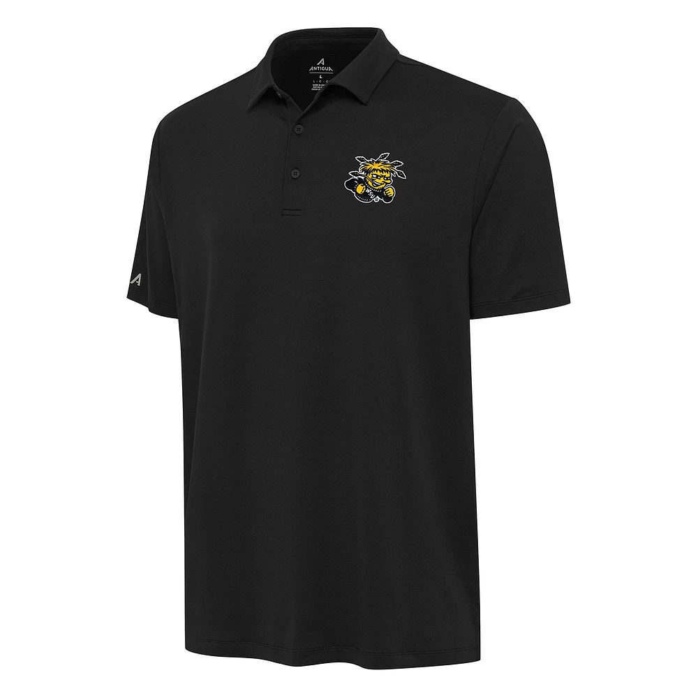 Men's Antigua Black Wichita State Shockers Reprocess Polo