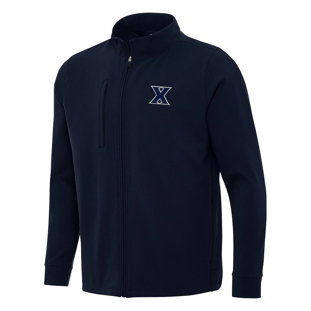 Men's Antigua Navy Xavier Musketeers Regard Full-Zip Jacket