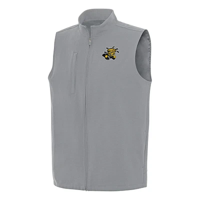 Men's Antigua Gray Wichita State Shockers Regard Full-Zip Vest