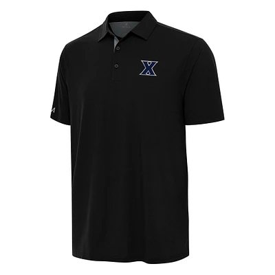 Men's Antigua Black/Gray Xavier Musketeers Era Polo