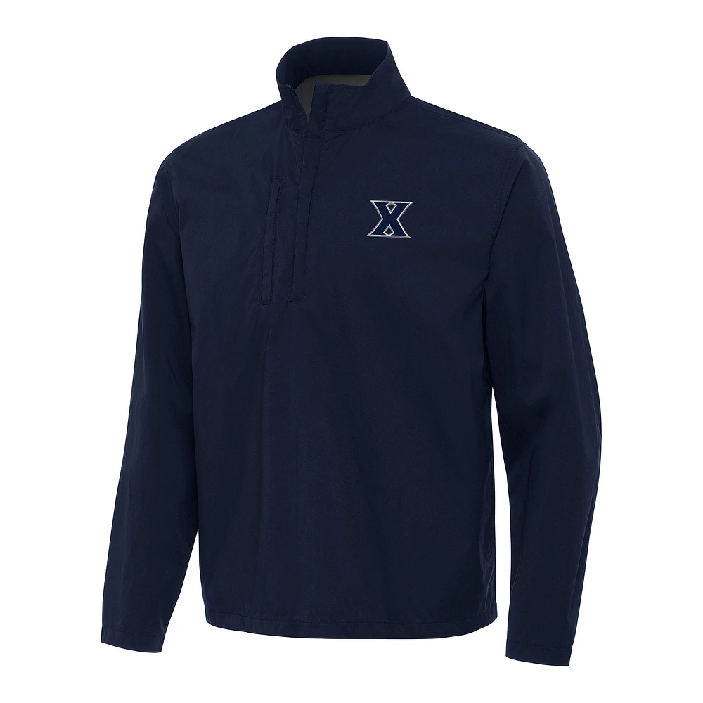 Men's Antigua Navy Xavier Musketeers Brisk Quarter-Zip Windbreaker