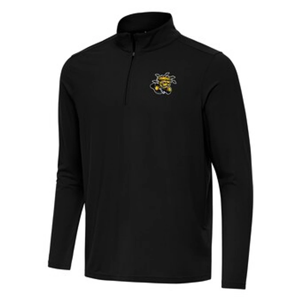Men's Antigua Black Wichita State Shockers Intent Quarter-Zip Top