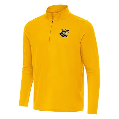 Men's Antigua Gold Wichita State Shockers Intent Quarter-Zip Top