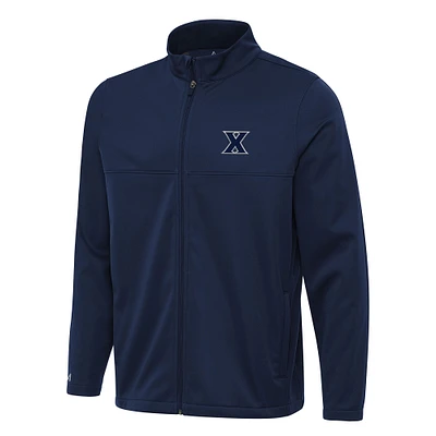 Men's Antigua Navy Xavier Musketeers Links 2 Full-Zip Golf Jacket