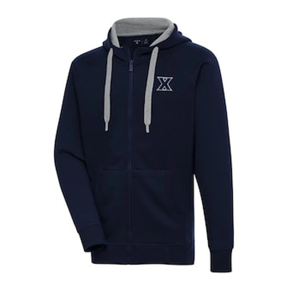 Men's Antigua Navy Xavier Musketeers Big & Tall Victory Full-Zip Hoodie Jacket