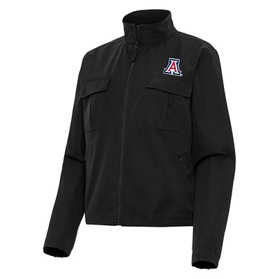 Women's Antigua Black Arizona Wildcats Even Par Full-Zip Jacket